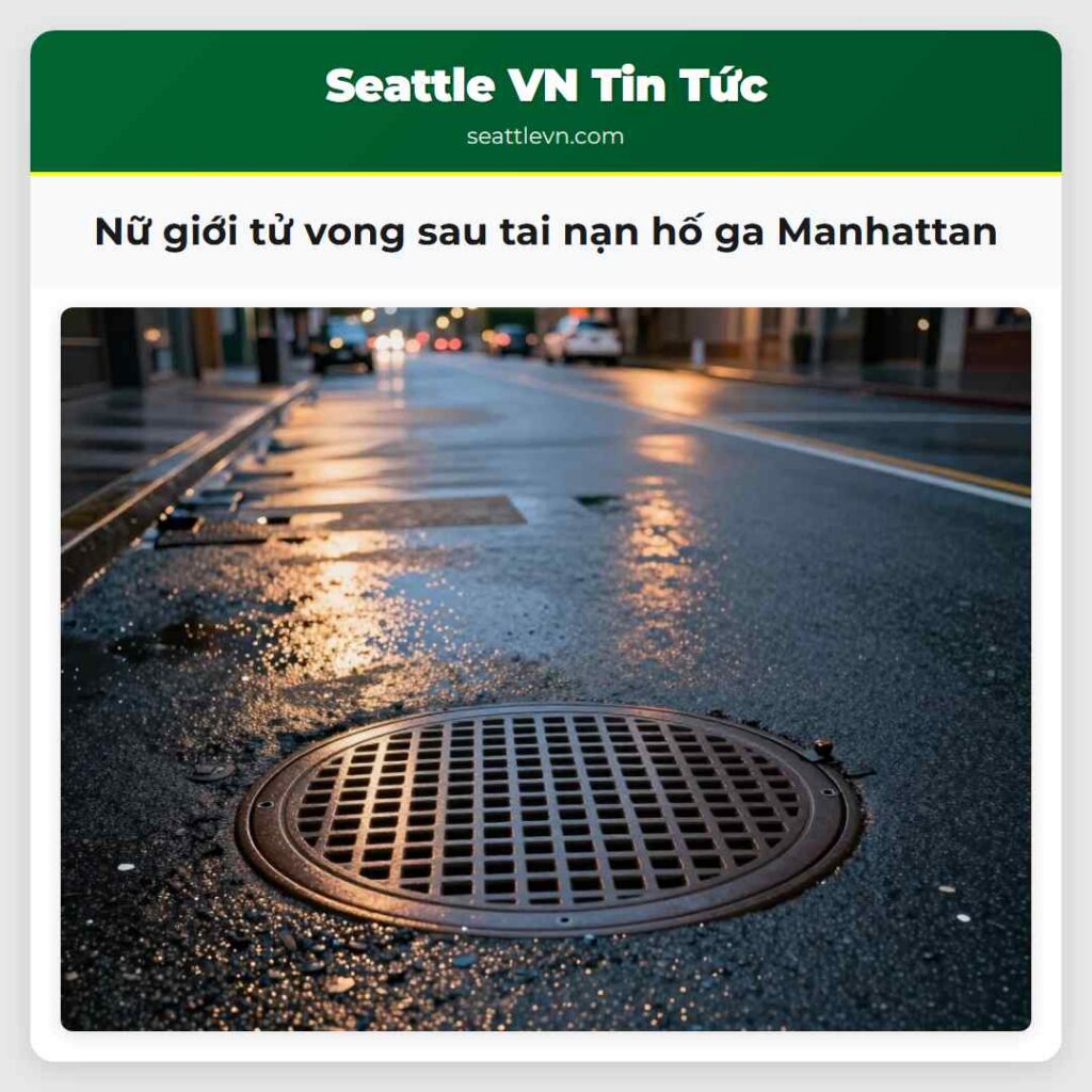 Nữ giới tử vong sau tai nạn hố ga Manhattan