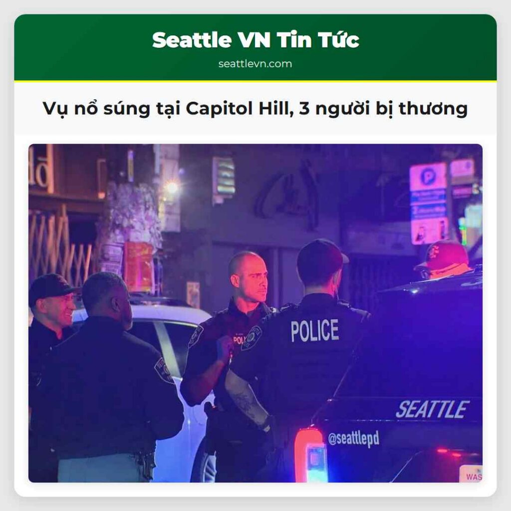 Vụ nổ súng tại Capitol Hill, 3 người bị thương