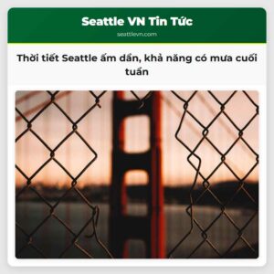 Thời tiết Seattle ấm dần khả năng có mưa cuối tuần