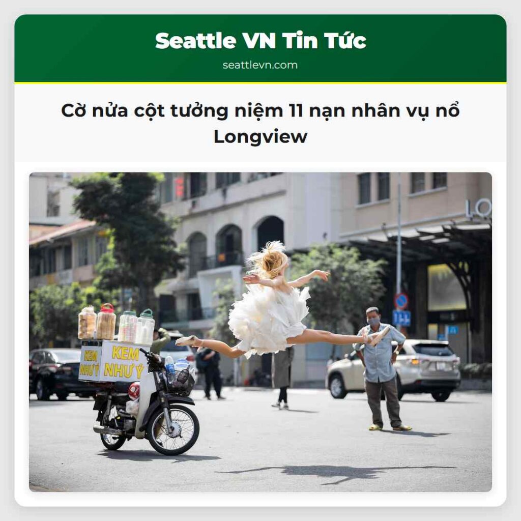 Cờ nửa cột tưởng niệm 11 nạn nhân vụ nổ Longview
