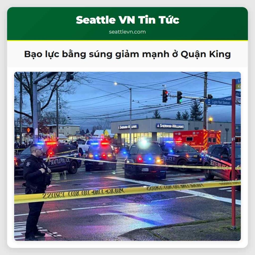 Bạo lực bằng súng giảm mạnh ở Quận King
