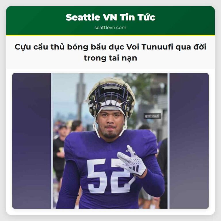 Cựu cầu thủ bóng bầu dục Voi Tunuufi qua đời trong tai nạn