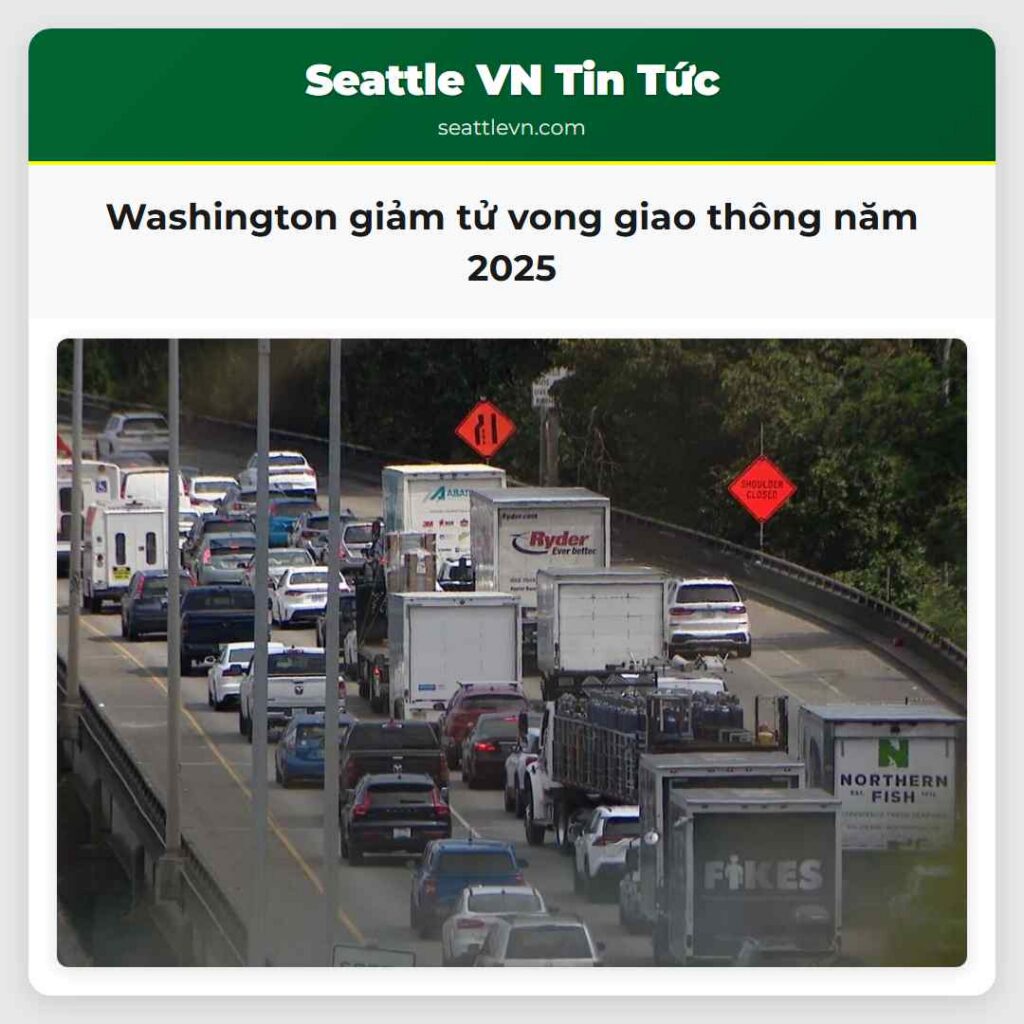 Washington giảm tử vong giao thông năm 2025