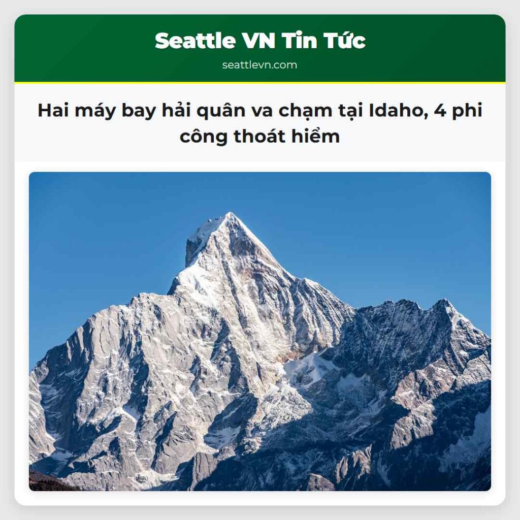 Hai máy bay hải quân va chạm tại Idaho, 4 phi