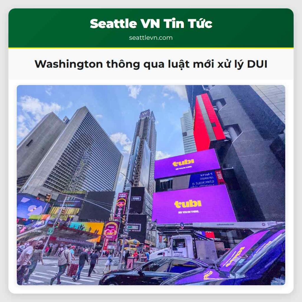 Washington thông qua luật mới xử lý DUI