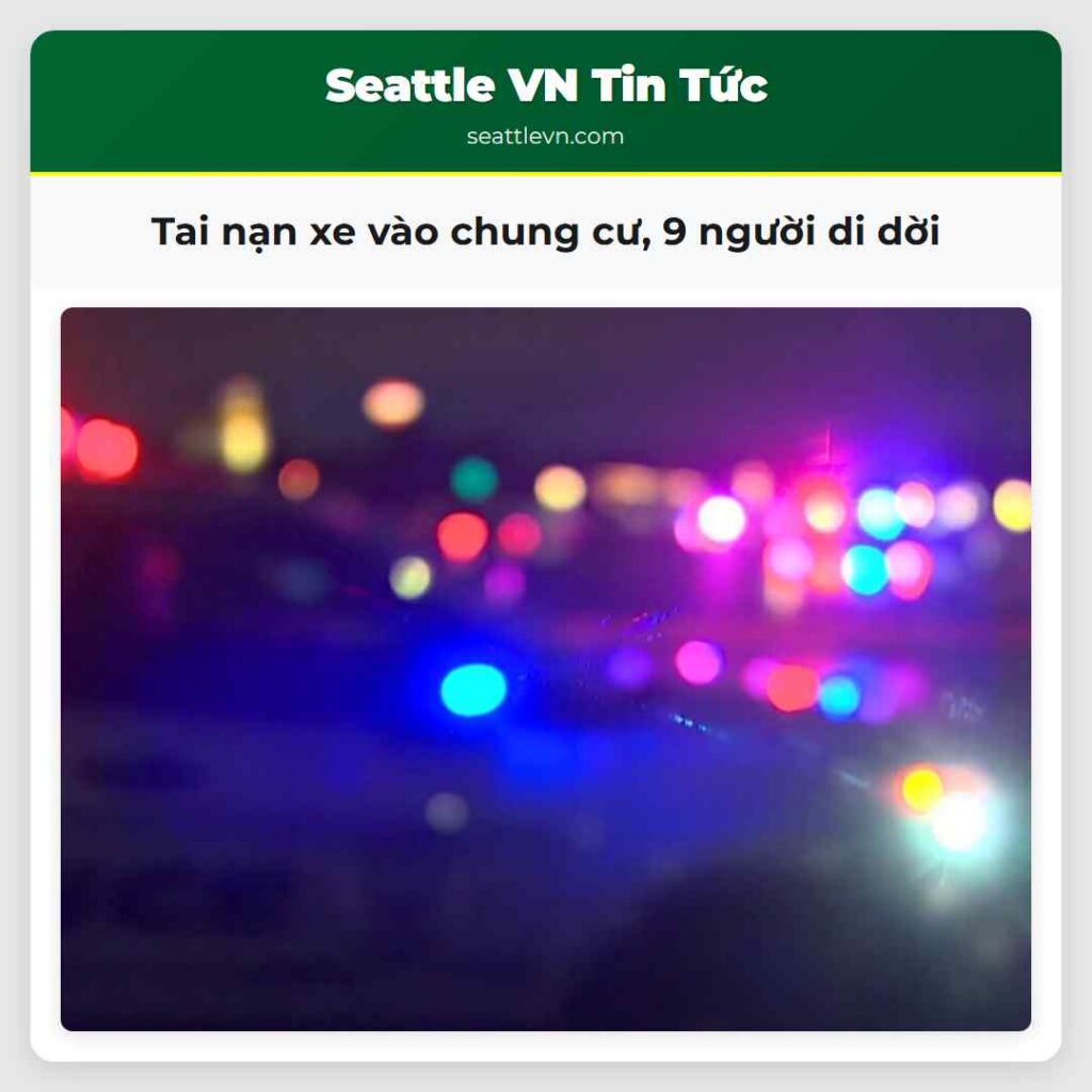 Tai nạn xe vào chung cư, 9 người di dời