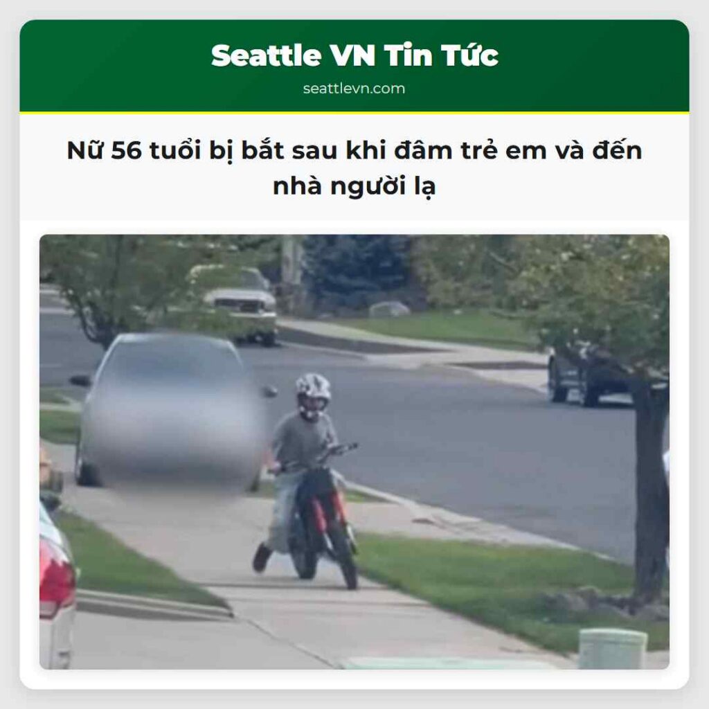 Nữ 56 tuổi bị bắt sau khi đâm trẻ em và đến nhà