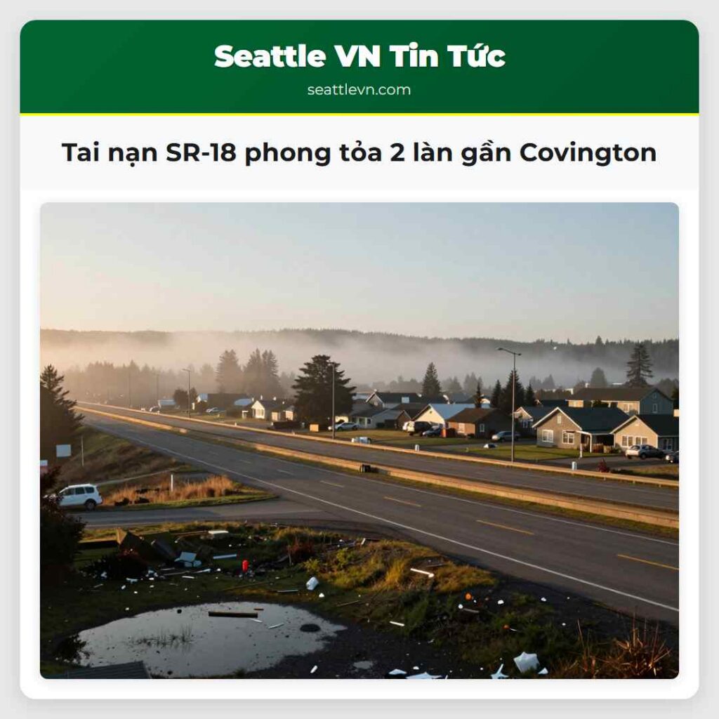 Tai nạn SR-18 phong tỏa 2 làn gần Covington