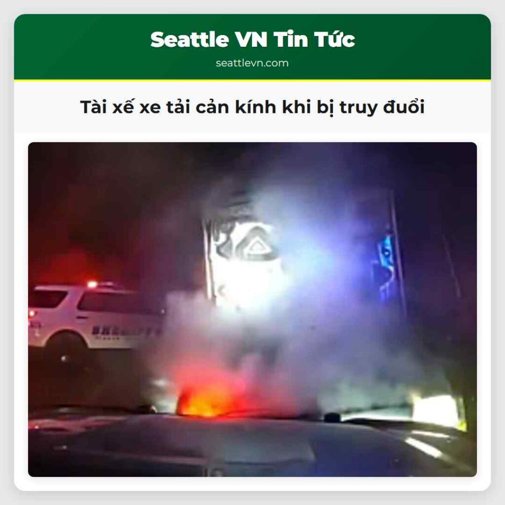 Tài xế xe tải cản kính khi bị truy đuổi