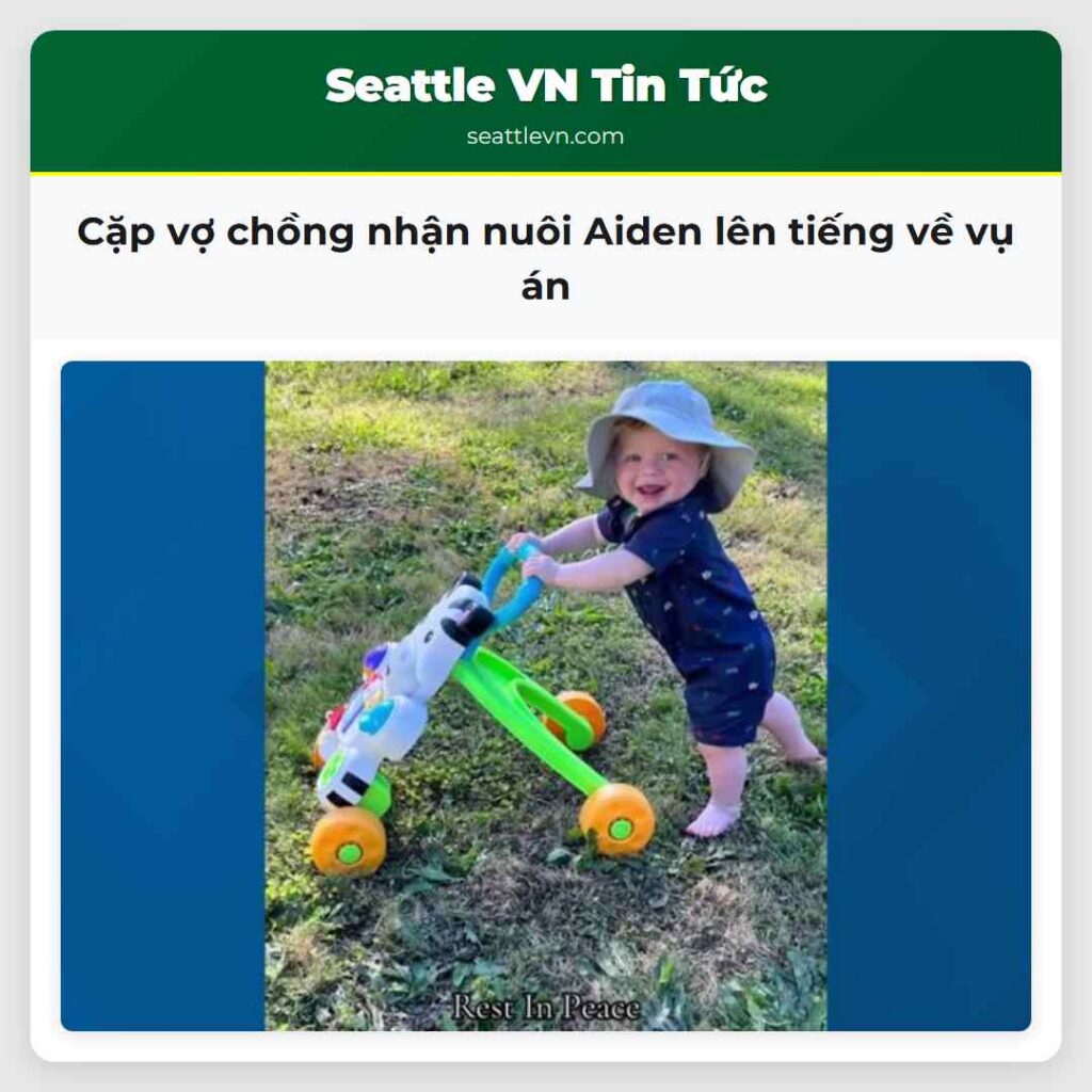 Cặp vợ chồng nhận nuôi Aiden lên tiếng về vụ án