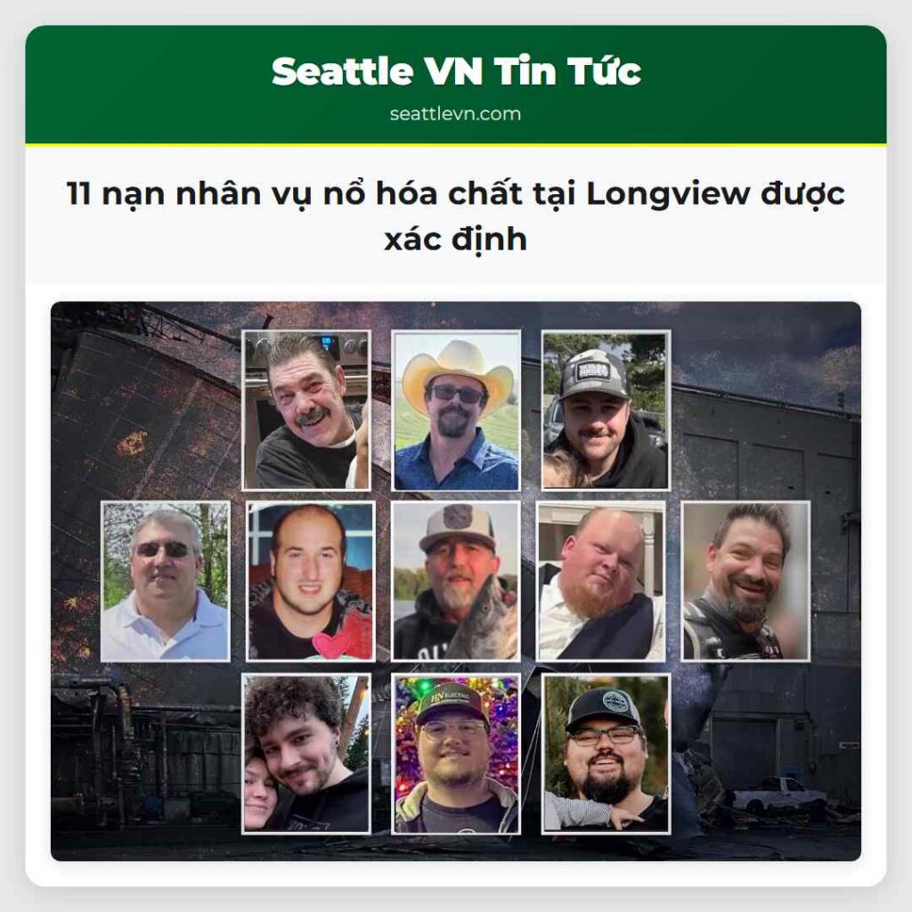 11 nạn nhân vụ nổ hóa chất tại Longview được xác