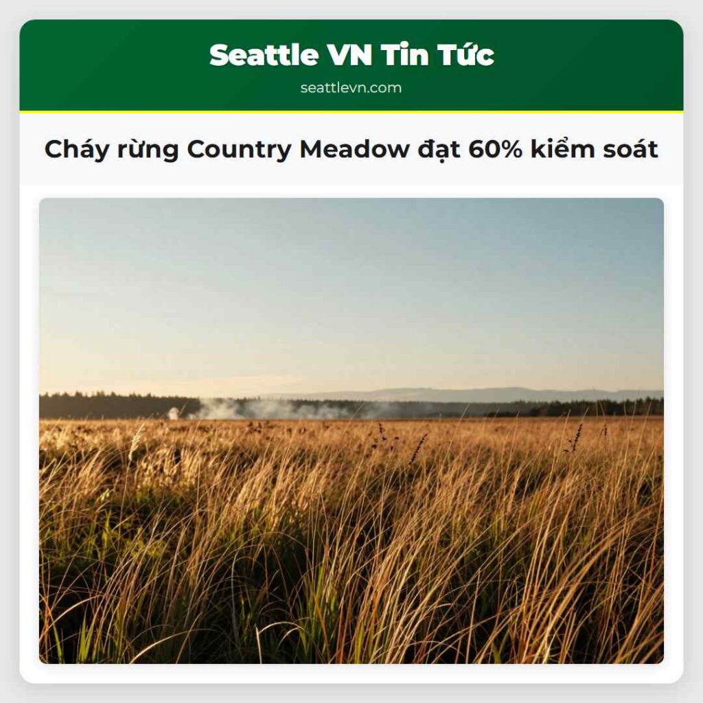 Cháy rừng Country Meadow đạt 60% kiểm soát