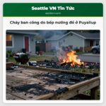 Cháy ban công do bếp nướng đổ ở Puyallup