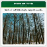 Cảnh sát và PCCC cứu chó kẹt dưới sàn nhà