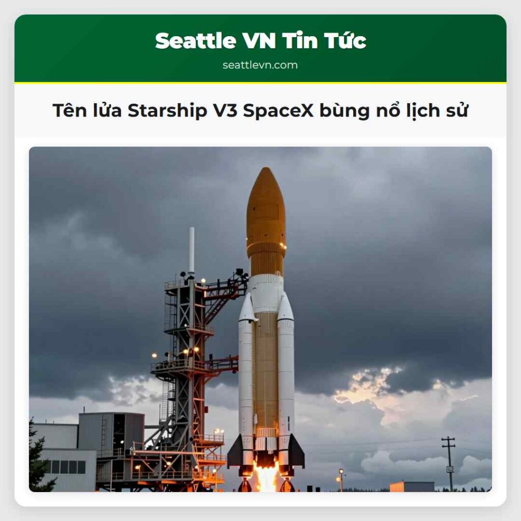 Tên lửa Starship V3 SpaceX bùng nổ lịch sử