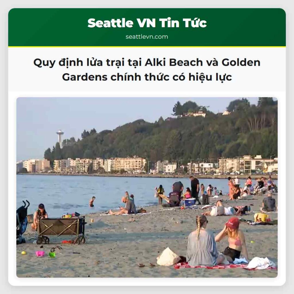 Quy định lửa trại tại Alki Beach và Golden