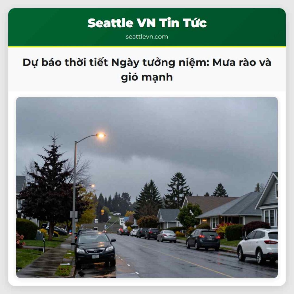 Dự báo thời tiết Ngày tưởng niệm: Mưa rào và gió