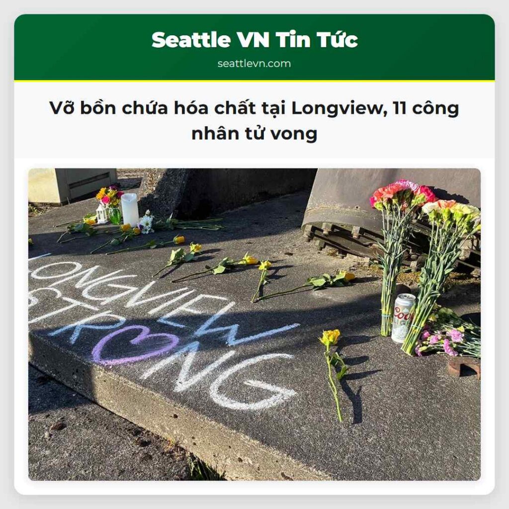 Vỡ bồn chứa hóa chất tại Longview, 11 công nhân