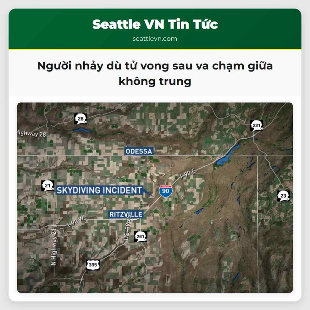 Người nhảy dù tử vong sau va chạm giữa không trung