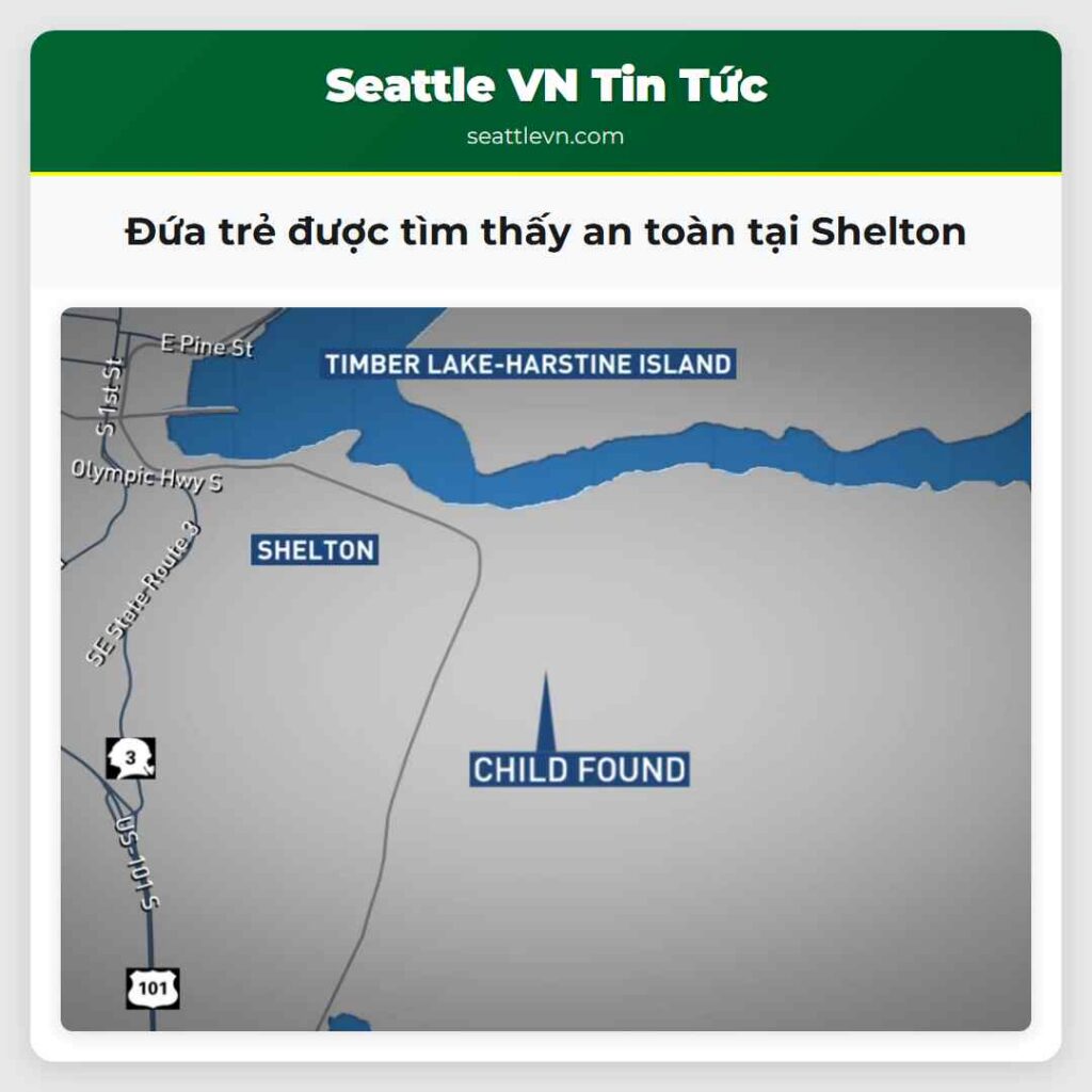 Đứa trẻ được tìm thấy an toàn tại Shelton