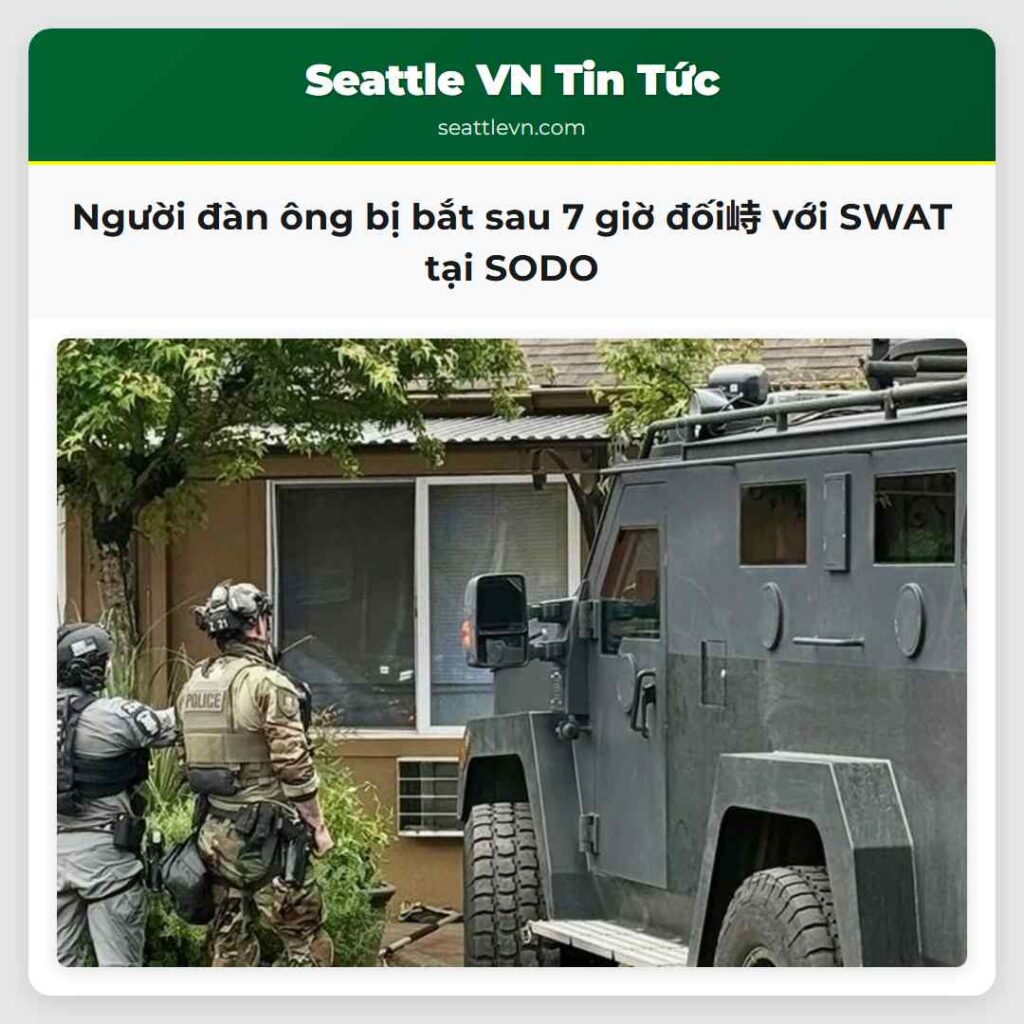 Người đàn ông bị bắt sau 7 giờ đối峙 với SWAT tại