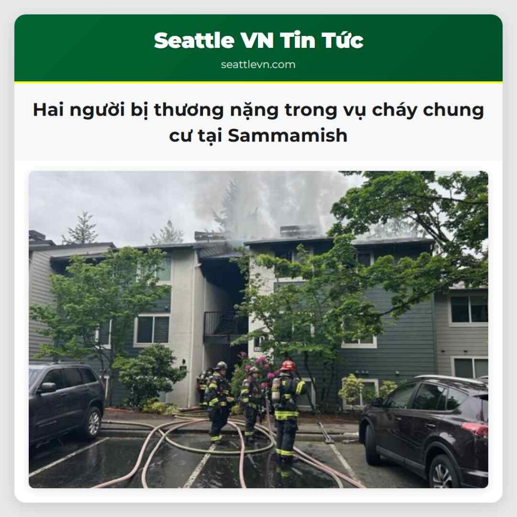 Hai người bị thương nặng trong vụ cháy chung cư