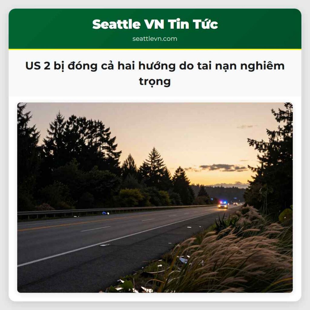 US 2 bị đóng cả hai hướng do tai nạn nghiêm trọng