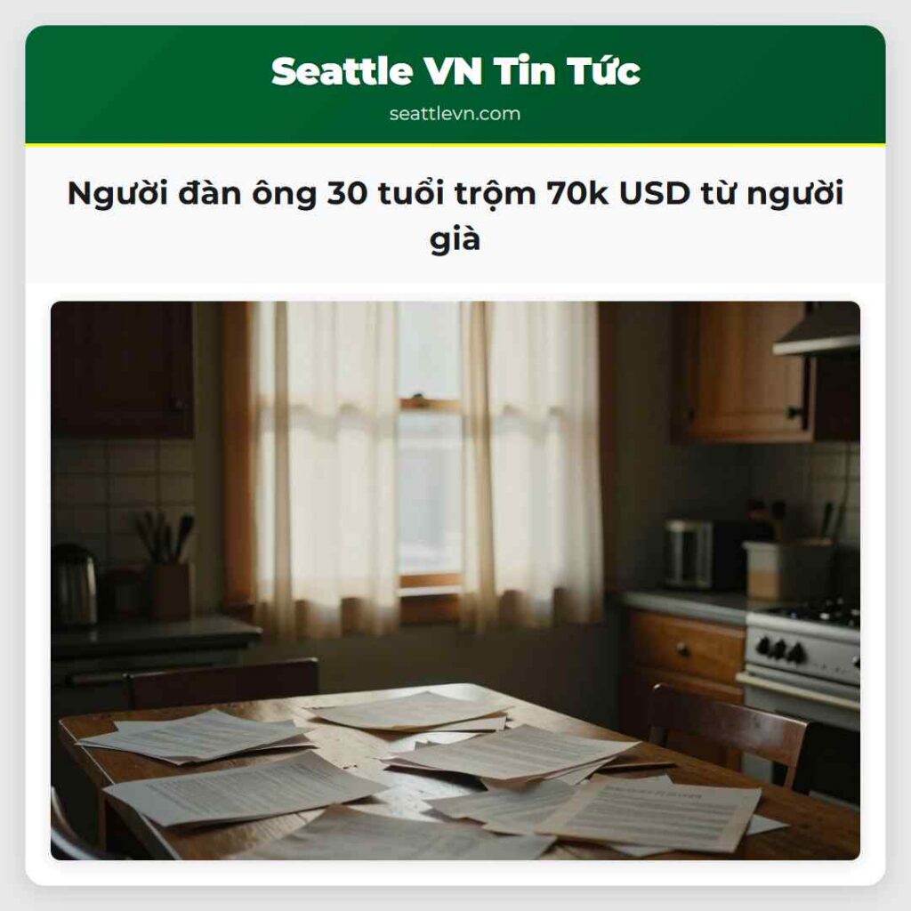 Người đàn ông 30 tuổi trộm 70k USD từ người già
