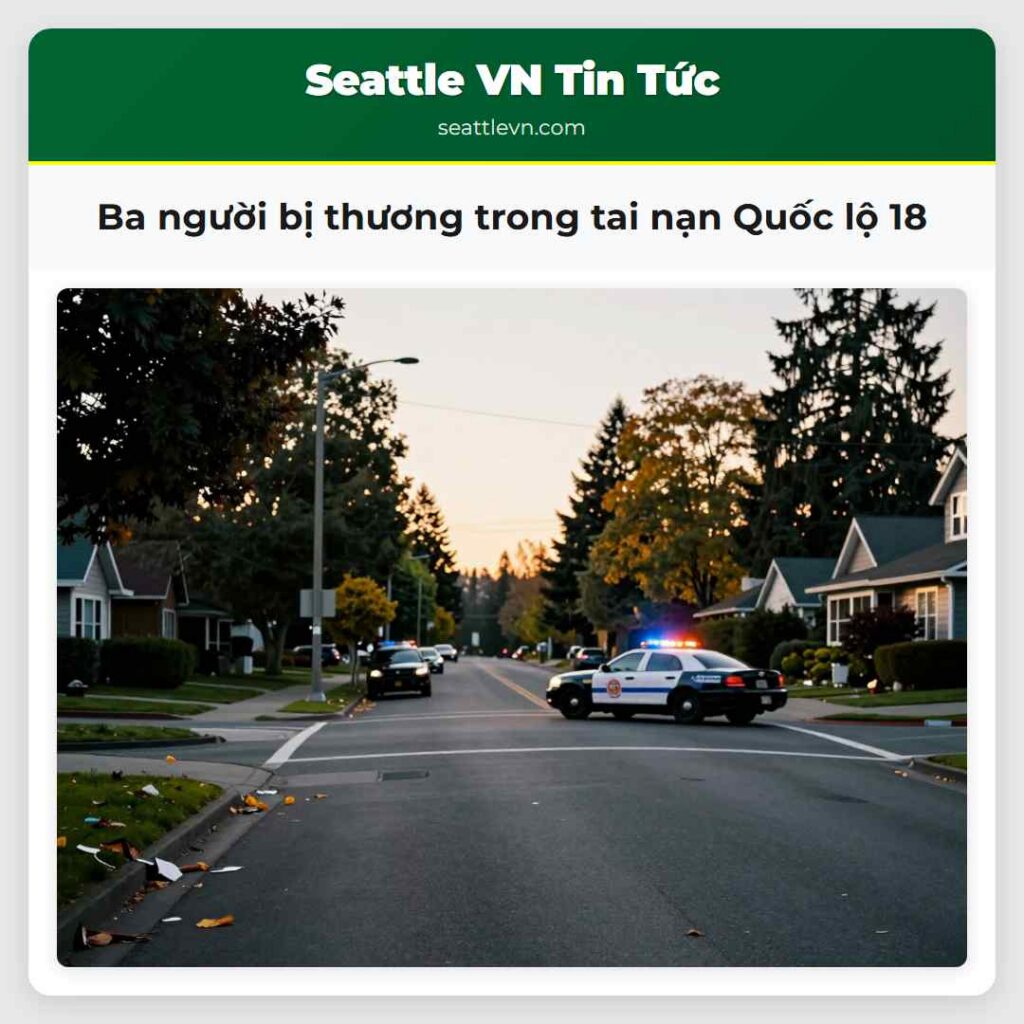 Ba người bị thương trong tai nạn Quốc lộ 18