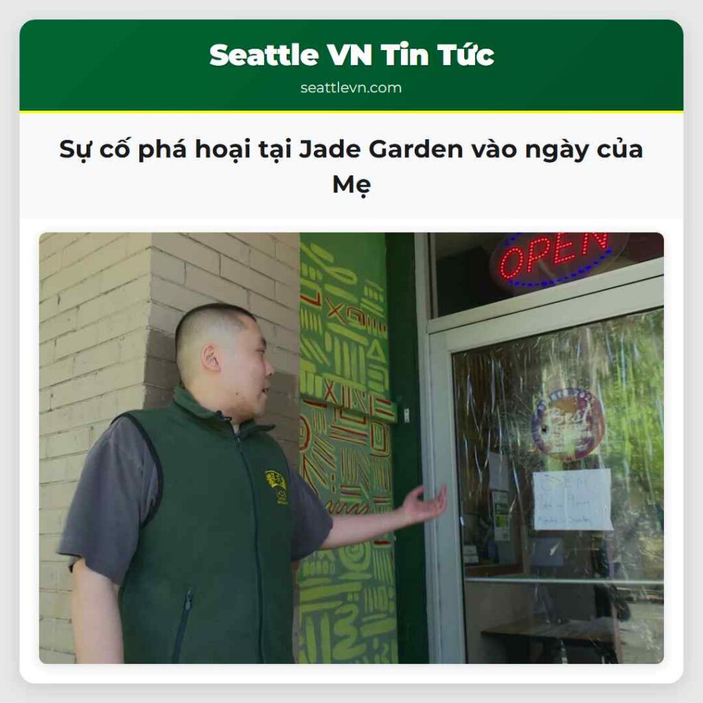 Sự cố phá hoại tại Jade Garden vào ngày của Mẹ
