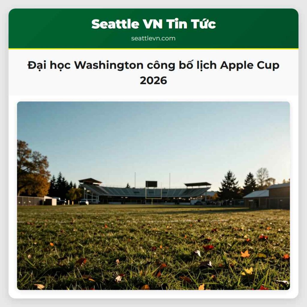 Đại học Washington công bố lịch Apple Cup 2026