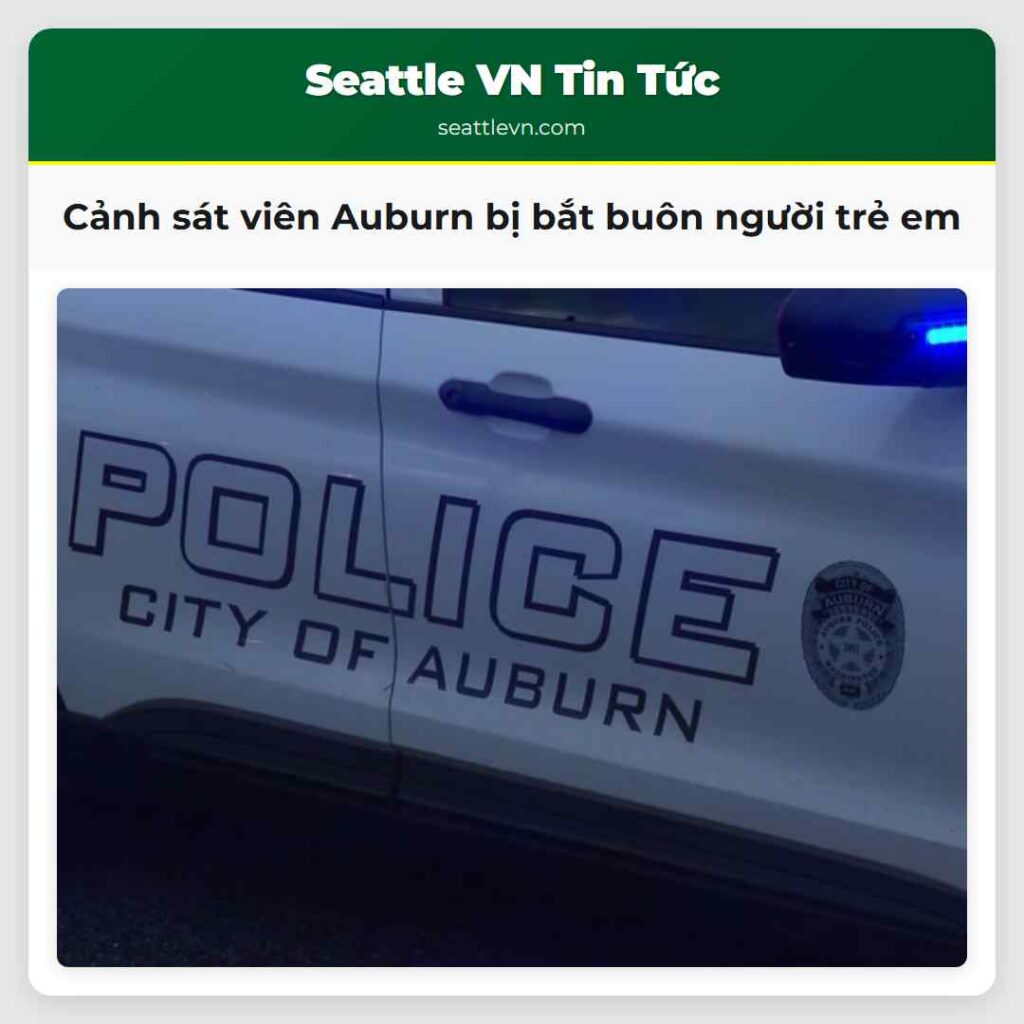 Cảnh sát viên Auburn bị bắt buôn người trẻ em