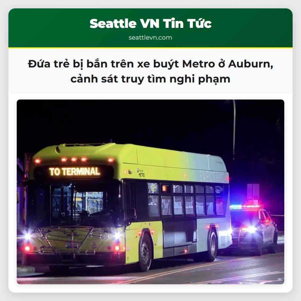 Đứa trẻ bị bắn trên xe buýt Metro ở Auburn, cảnh