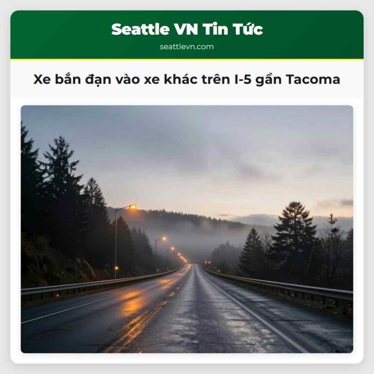 Xe bắn đạn vào xe khác trên I-5 gần Tacoma