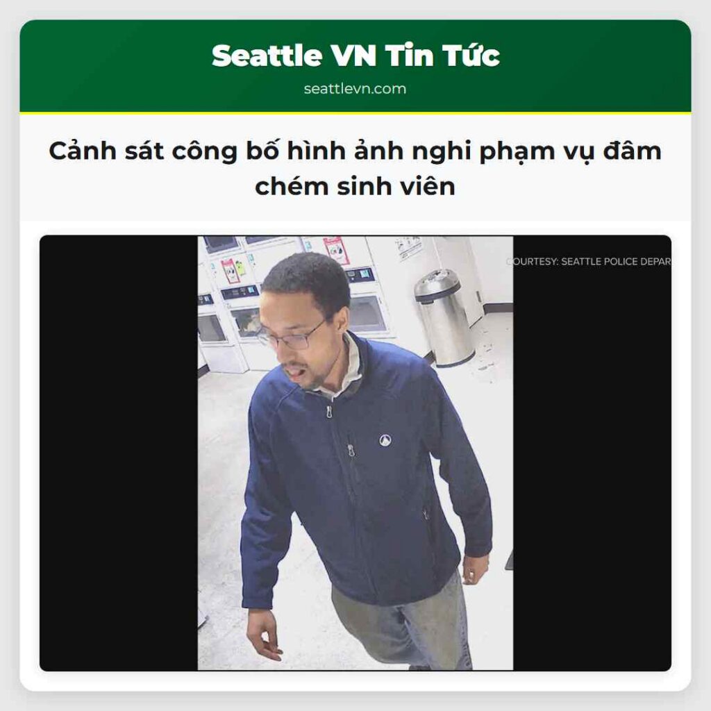 Cảnh sát công bố hình ảnh nghi phạm vụ đâm chém