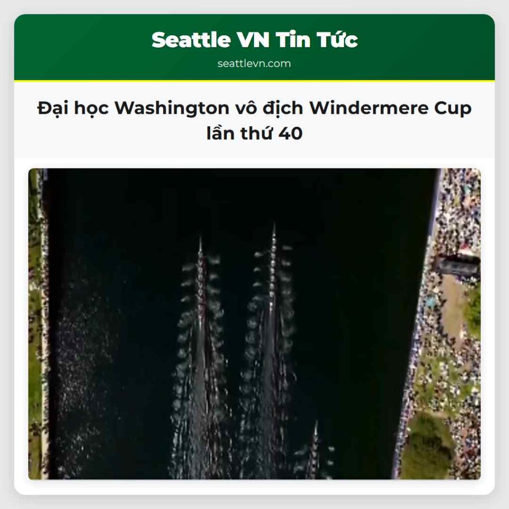 Đại học Washington vô địch Windermere Cup lần thứ