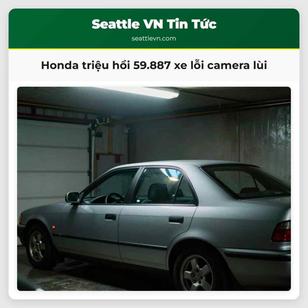 Honda triệu hồi 59.887 xe lỗi camera lùi