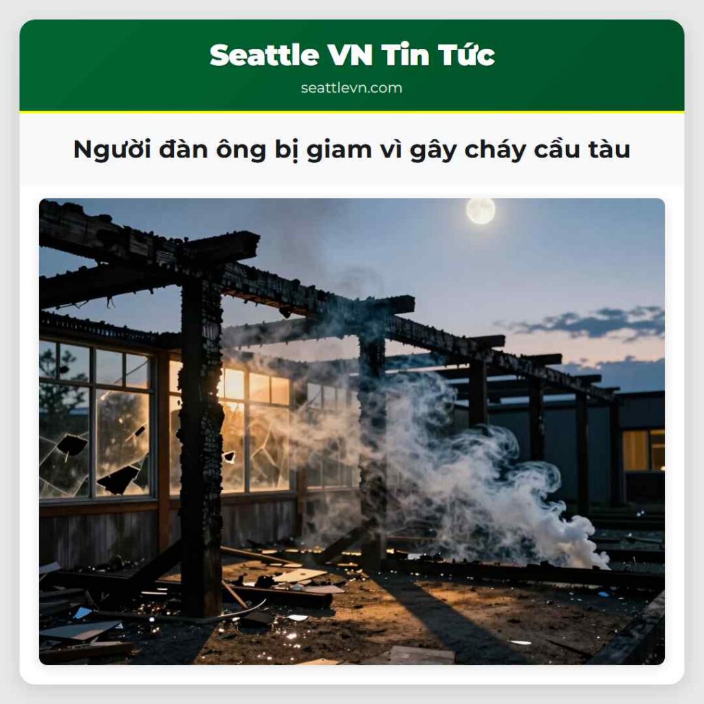 Người đàn ông bị giam vì gây cháy cầu tàu