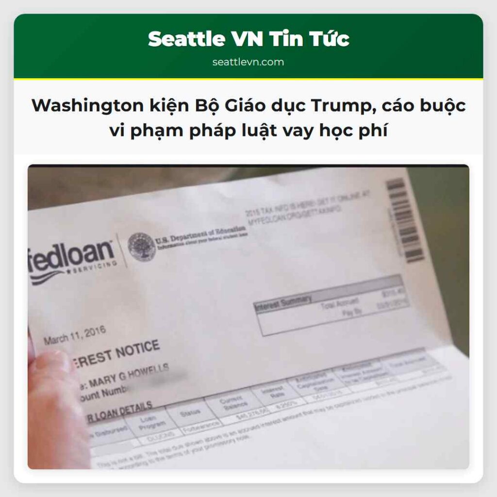 Washington kiện Bộ Giáo dục Trump, cáo buộc vi