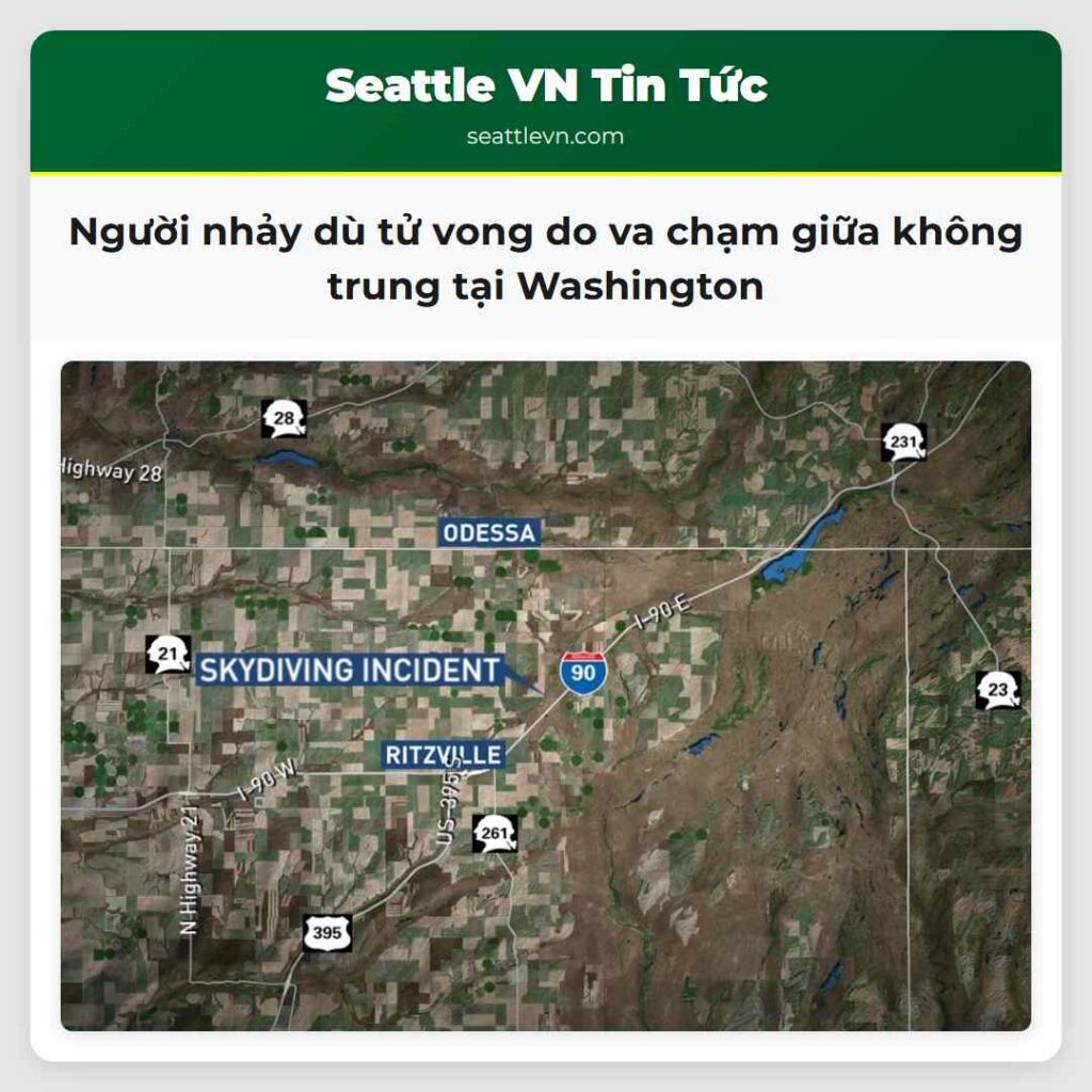 Người nhảy dù tử vong do va chạm giữa không trung