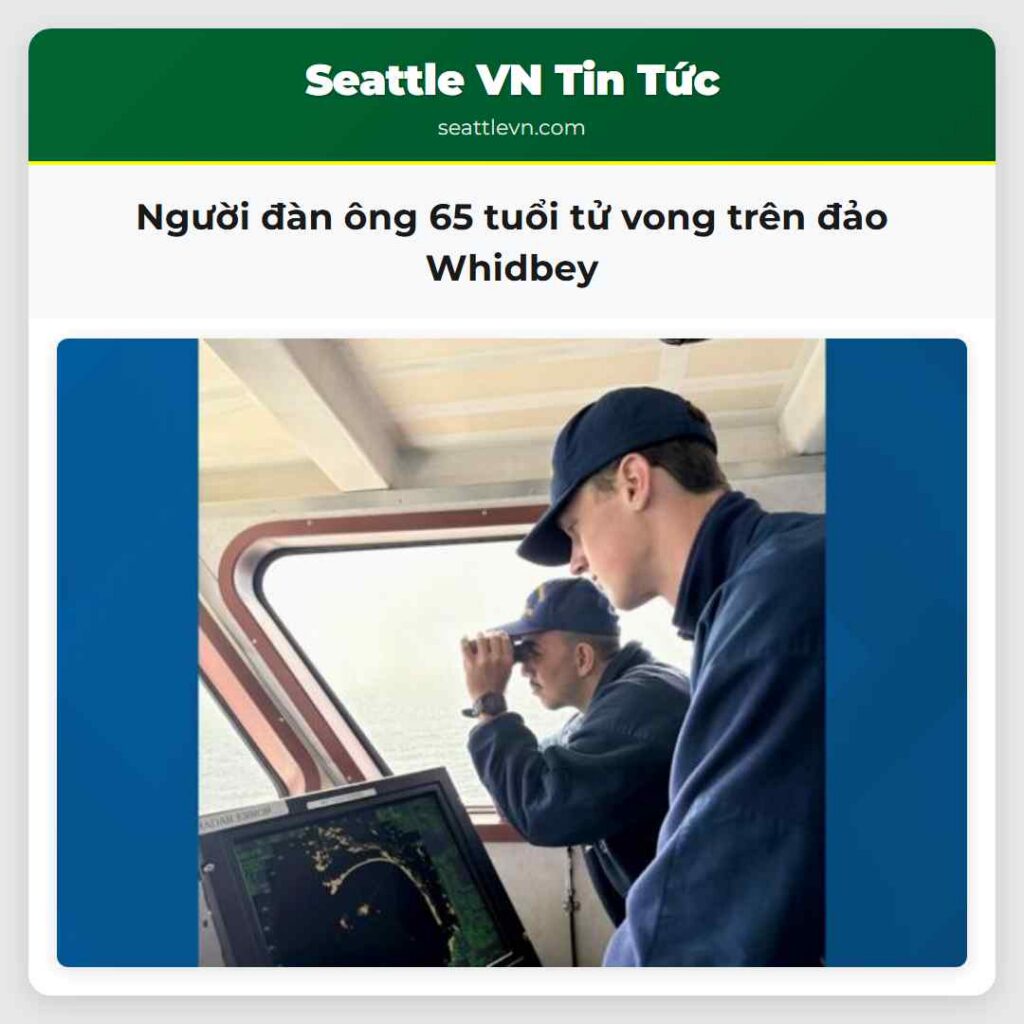 Người đàn ông 65 tuổi tử vong trên đảo Whidbey