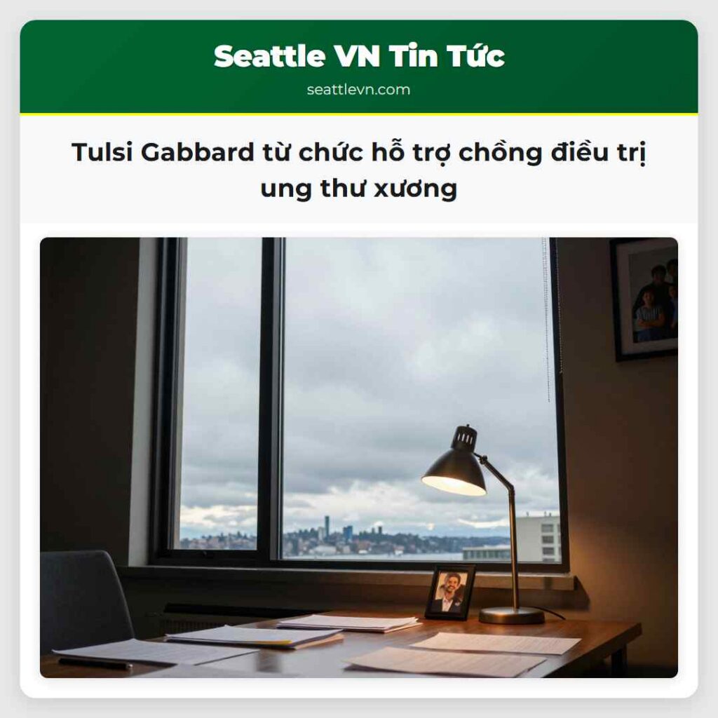 Tulsi Gabbard từ chức hỗ trợ chồng điều trị ung