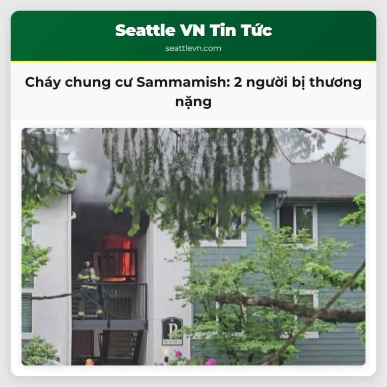Cháy chung cư Sammamish 2 người bị thương nặng