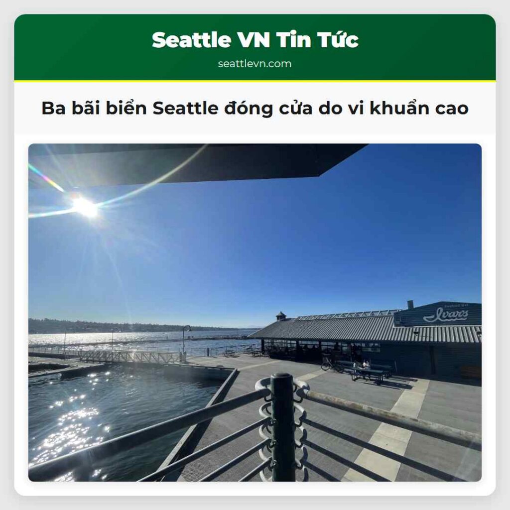 Ba bãi biển Seattle đóng cửa do vi khuẩn cao