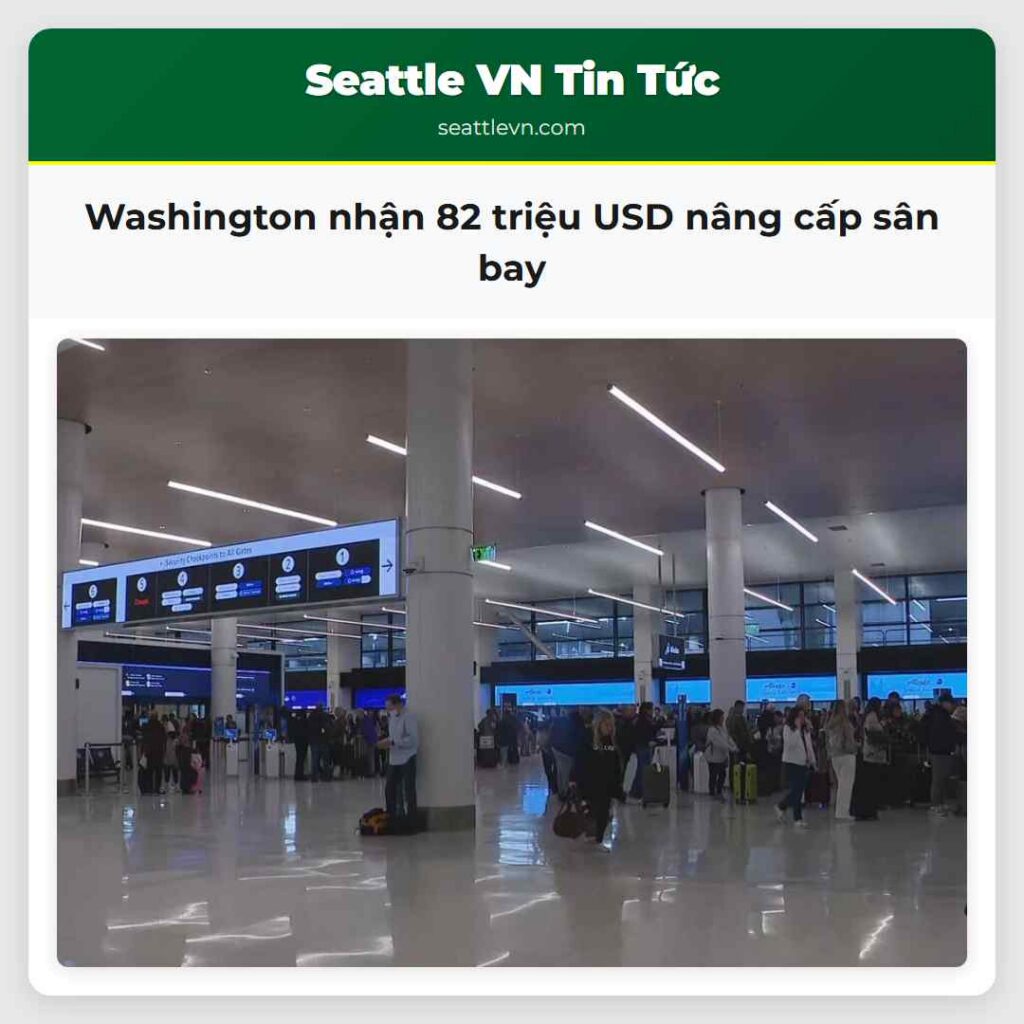 Washington nhận 82 triệu USD nâng cấp sân bay