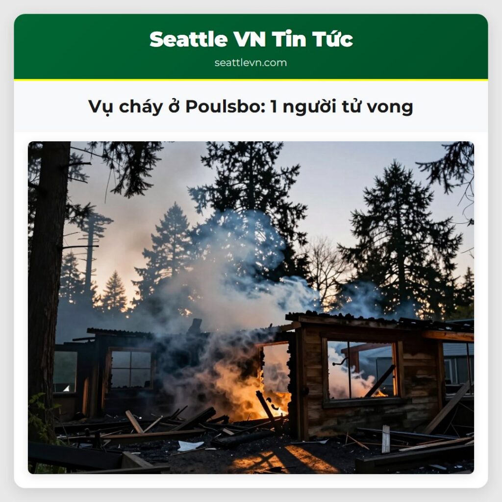 Vụ cháy ở Poulsbo: 1 người tử vong
