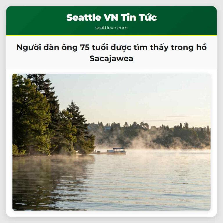 Người đàn ông 75 tuổi được tìm thấy trong hồ Sacajawea