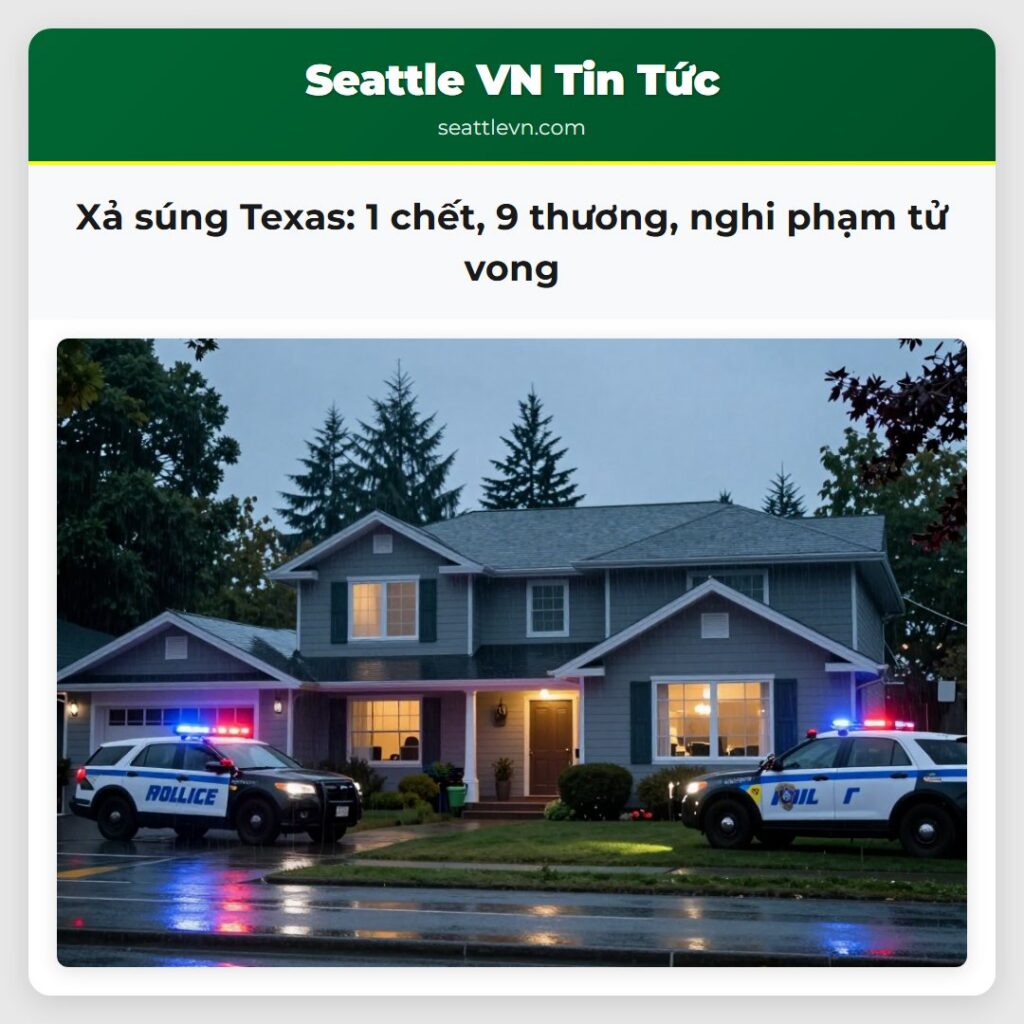 Xả súng Texas: 1 chết, 9 thương, nghi phạm tử vong