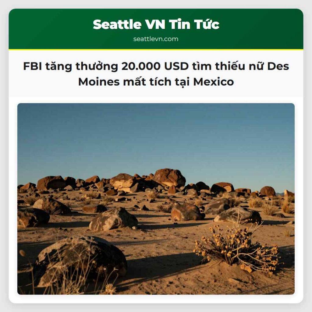 FBI tăng thưởng 20.000 USD tìm thiếu nữ Des