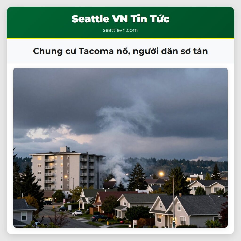 Chung cư Tacoma nổ, người dân sơ tán